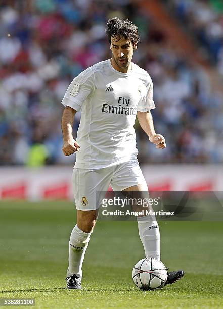 Raul Gonzalez of Real Madrid Legends in action during the Corazon Classic charity match between Real Madrid Legends and Ajax Legends at Estadio...