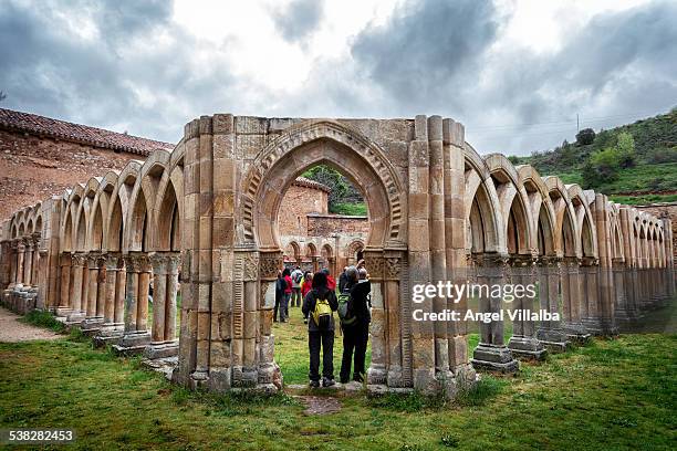 cloister of the monastery of san juan de duero - san juan imagens e fotografias de stock