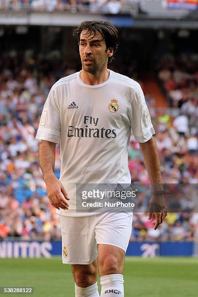 Raul Gonzalez of Real Madrid Legends in action during the Corazon Classic charity match between Real Madrid Legends and Ajax Legends at Estadio...