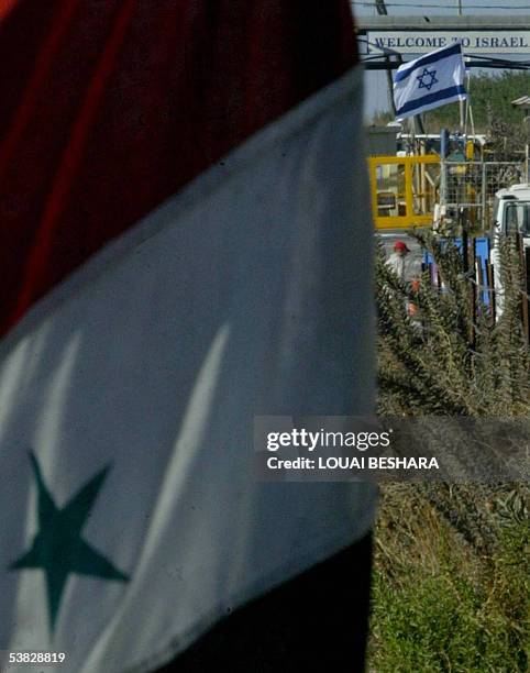 Picture taken 01 September 2005 as Druze dignitaries from the Israeli-occupied Golan Heights crossed into Syria at the Quneitra checkpoint, 65 kms...