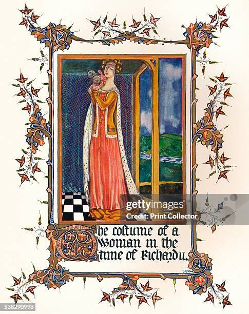 The Costume of a Woman in the time of Richard II, 1904. From The Connoisseur Vol. X [Otto Limited, London, 1904.] Artist: Unknown. )