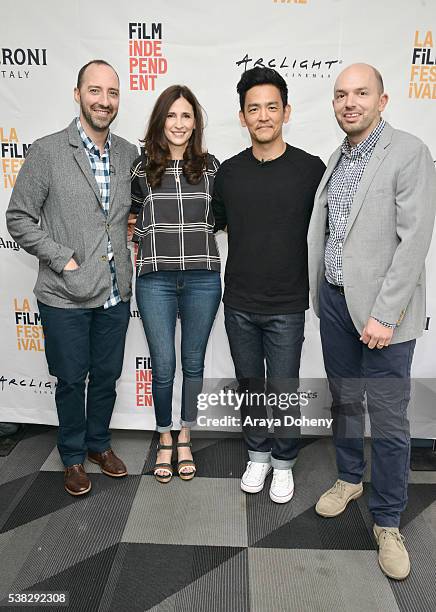 Actors Tony Hale, Michaela Watkins, John Cho and Paul Scheer attend Coffee Talk: Actors during the 2016 Los Angeles Film Festival at The Culver Hotel...