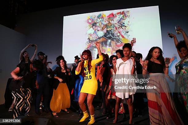 Santigold performs at the 2nd Annual AFRICA'SOUT! Celebration To Benefit AFRICA'SOUT! Initiatives X UHAI Eashrit Pioneer Works on June 3, 2016 in New...