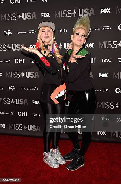 Producers Olivia Nervo and Miriam Nervo of Nervo attend the 2016 Miss USA pageant at T-Mobile Arena on June 5, 2016 in Las Vegas, Nevada.