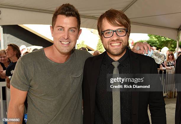 Jeremy Camp and Josh Wilson attend the 4th Annual KLOVE Fan Awards at The Grand Ole Opry House on June 5, 2016 in Nashville, Tennessee.