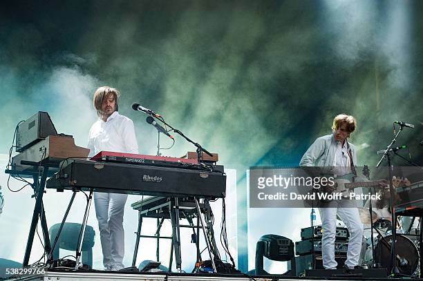 Nicolas Godin and Jean-Benoit Dunckel from Air perform at We Love Green Festival Day 02 on June 5, 2016 in Paris, France.