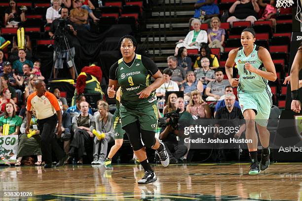 Markeisha Gatling of the Seattle Storm is seen against the New York Liberty on June 5, 2016 at KeyArena in Seattle, Washington. NOTE TO USER: User...