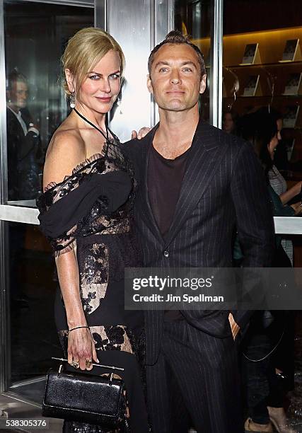 Actors Nicole Kidman and Jude Law attend the "Genius" New York premiere at Museum of Modern Art on June 5, 2016 in New York City.