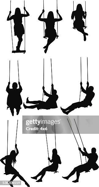 activity on the swing - swing stock illustrations