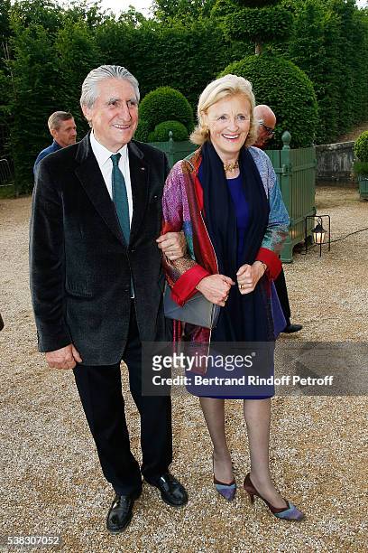 Baron Ernest-Antoine Seilliere and his wife Antoinette Barbey attend the inauguration of Olafur Eliasson Exhibition at Chateau de Versailles on June...