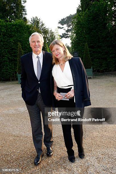 Michel Barnier and his wife Isabelle attend the inauguration of Olafur Eliasson Exhibition at Chateau de Versailles on June 5, 2016 in Versailles,...