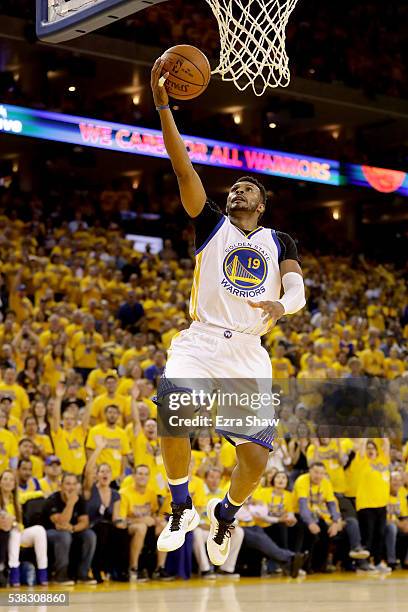 Leandro Barbosa of the Golden State Warriors goes for a layup against the Cleveland Cavaliers in Game 2 of the 2016 NBA Finals at ORACLE Arena on...