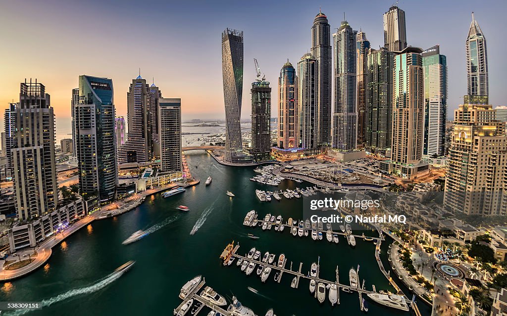 Dubai Marina in the evening