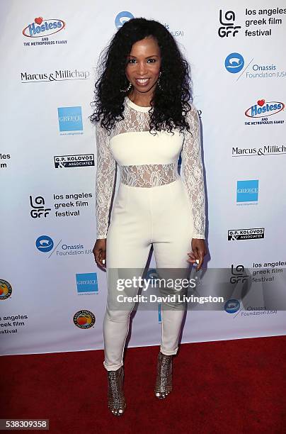 Actress Elise Neal attends the 2016 LA Greek Film Festival premiere of "Worlds Apart" at the Egyptian Theatre on June 5, 2016 in Hollywood,...