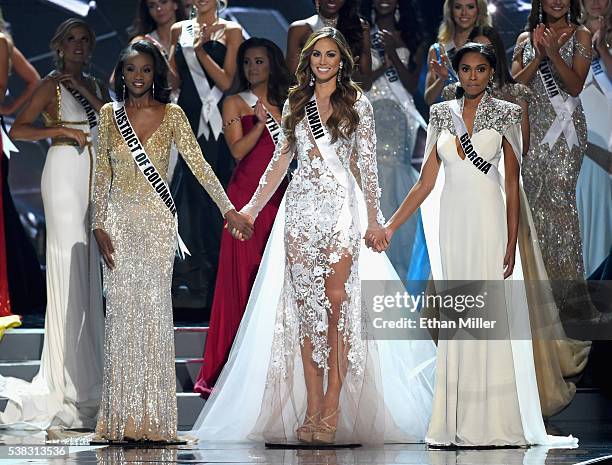 Miss District of Columbia USA 2016 Deshauna Barber, Miss Hawaii USA 2016 Chelsea Hardin and Miss Georgia USA 2016 Emanii Davis are named the top...