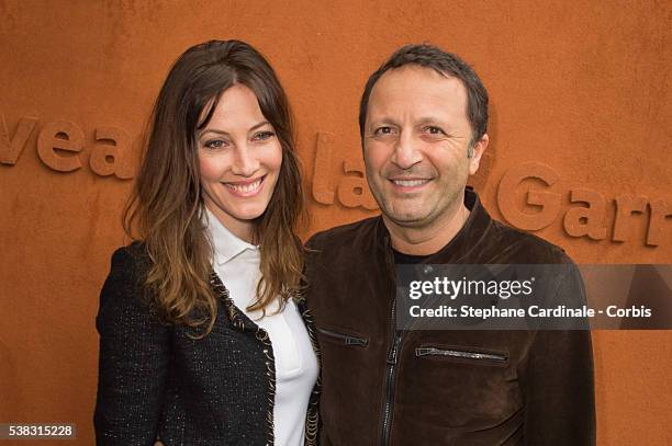 Arthur and Mareva Galanter attend the French Tennis Open Day Fifteen with the Final between Novak Djokovic and Andy Murray at Roland Garros on June...