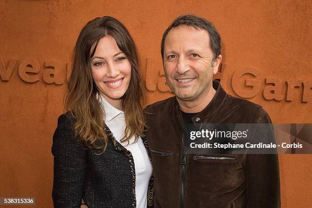 Arthur and Mareva Galanter attend the French Tennis Open Day Fifteen with the Final between Novak Djokovic and Andy Murray at Roland Garros on June...