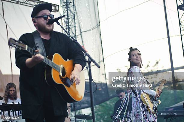 Ragnar Porhallsson and Nanna Bryndis Hilmarsdottir of Of Monsters and Men performs at the 2016 Bunbury festival on June 5, 2016 in Cincinnati, Ohio.