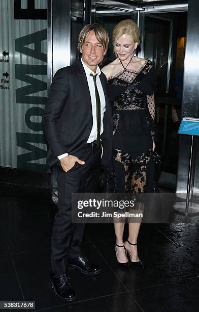 Musician Keith Urban and actress Nicole Kidman attend the "Genius" New York premiere at Museum of Modern Art on June 5, 2016 in New York City.