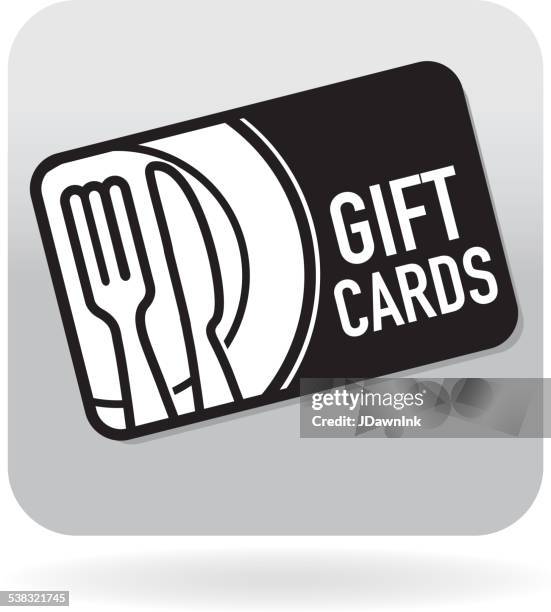 royalty free restaurant food simple gift card swipe card icon - certificate-icon stock illustrations