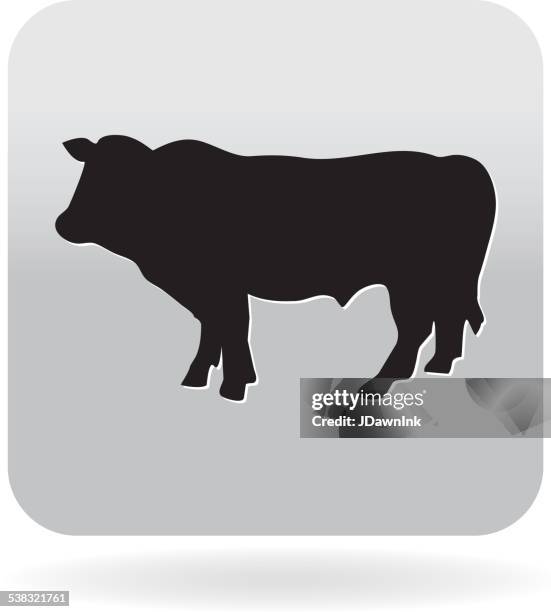 lizenzfreie rindfleisch steer butcher barbecue-symbol in grau - rindfleisch stock-grafiken, -clipart, -cartoons und -symbole