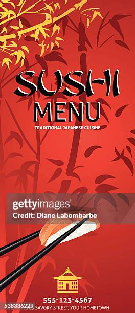 Sushi Restaurant Menu Template Or Background With Bamboo High-Res Vector  Graphic - Getty Images