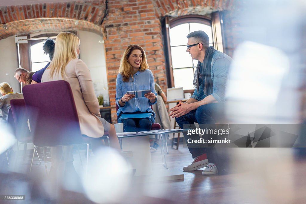 Business people discussing