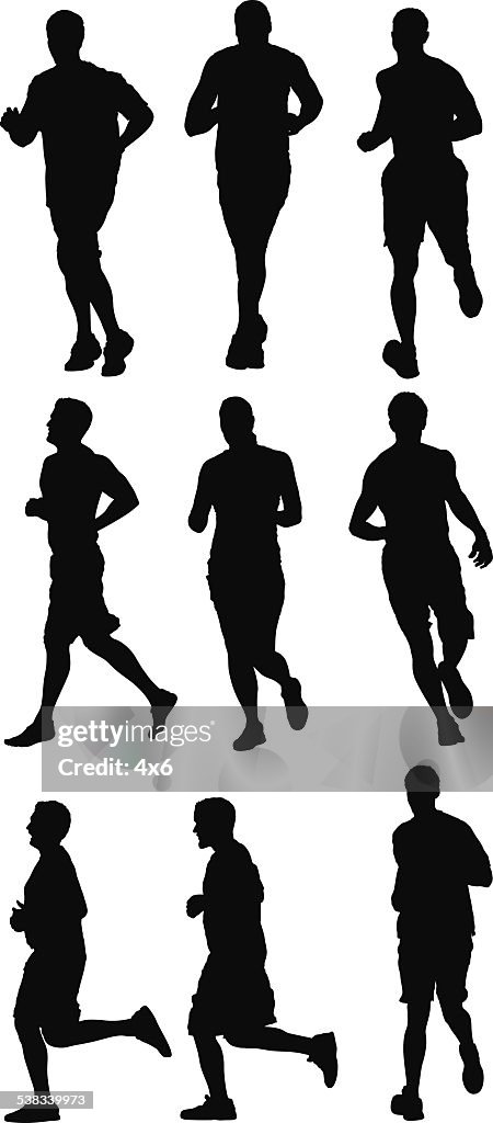 Multiple images of runners