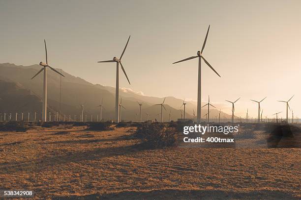desaturated wind turbines - wind turbine california stock pictures, royalty-free photos & images