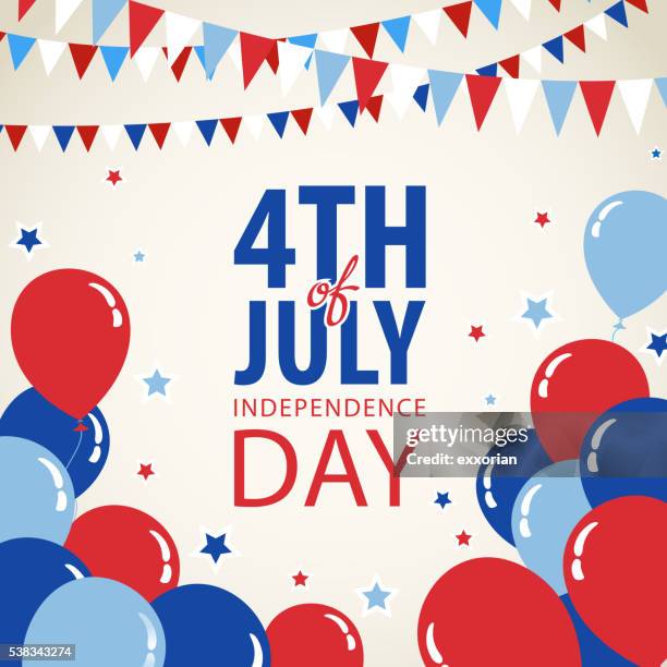 bildbanksillustrationer, clip art samt tecknat material och ikoner med july fourth invitation - vimpel