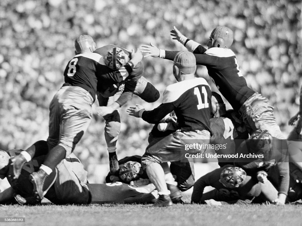 Cal Halfback Tackled