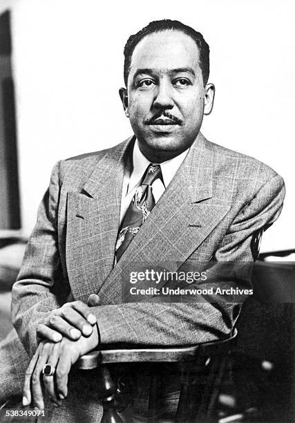 Portrait of poet, author, playwright and Harlem Renaissance leader Langston Hughes, New York, New York, February 1959.