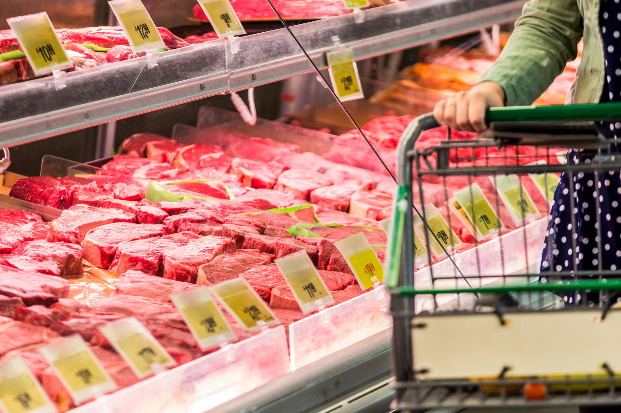 Shopping for raw red meat Shopping for raw red meat