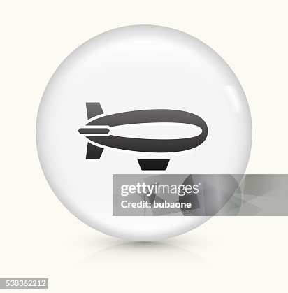 Flying blimp icon on white round vector button Flying blimp icon on white round vector button