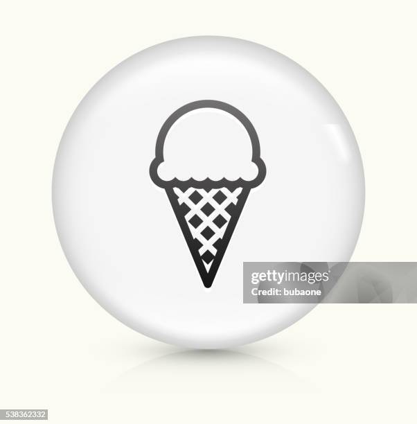ice-cream icon on white round vector button - vanilla white background stock illustrations