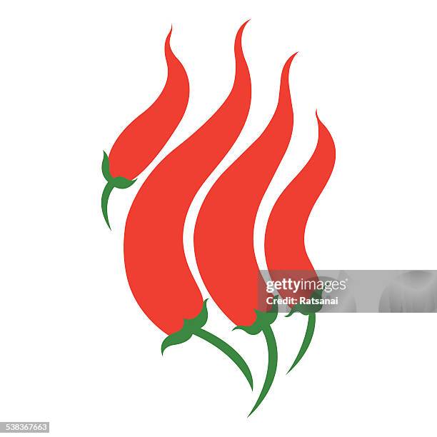 hot chili pepper fire shape - chilli pepper stock illustrations