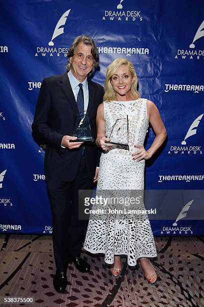 Award winners David Rockwell and Jane Krakowski attend 2016 Drama Desk Awards press room at Marriott Marquis Times Square on June 5, 2016 in New York...