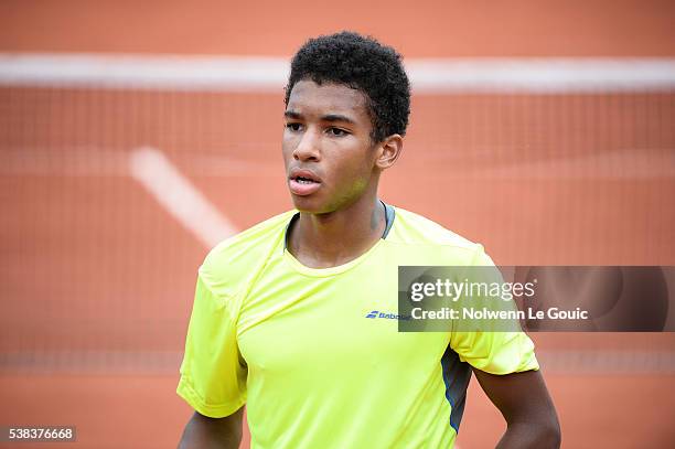 Felix Auger Aliassime during the day fifteen of the French Open 2016 at Roland Garros on June 5, 2016 in Paris, France.