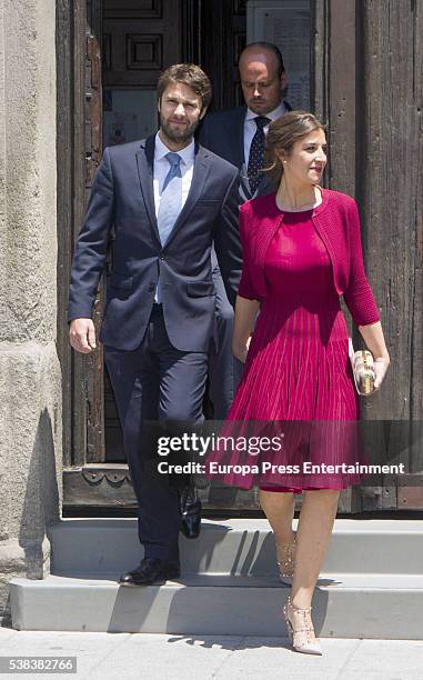 Cynthia Rossi and Benjamin Rouget attend Eugenia de Borbon 's First Communion at Monasterio de las Descalzas Reales on June 4, 2016 in Madrid, Spain.