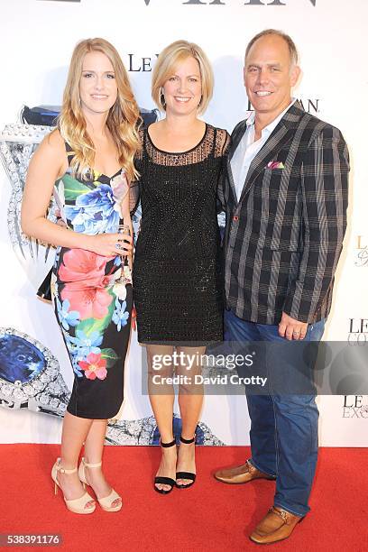 Haylie Wickam, Kelly Wickam and Scott Wickam attend 2017 Le Vian Red Carpet Revue at Lagoon Ballroom at the Mandalay Bay Resort and Casino on June 5,...
