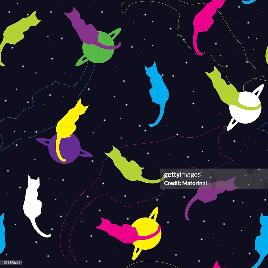 Star background with cats