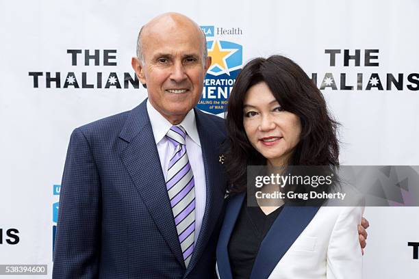 Retired Los Angeles County Sheriff Lee Baca and his wife, Carol Chiang, attend The Thalians Presidents Club Anchors Away Brunch at the California...