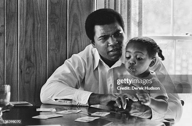 World Heaveyweight Champion boxer Muhammad Ali on set of the 1979 American TV movie being filmed near Natchez, Mississippi under the direction of...