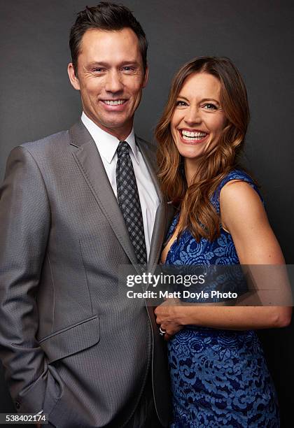 Actors Jeffrey Donovan and KaDee Strickland are photographed at the Hulu UpFront for TV Guide Magazine on May 4, 2016 in New York City.