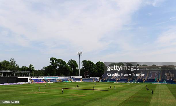 General view of play during the Royal London One Day Cup match between Glamorgan and Gloucestershire at the SWALEC Stadium on June 6, 2016 in...