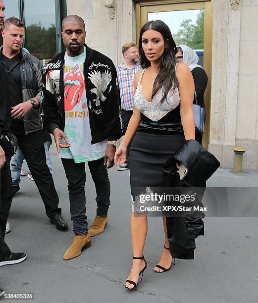 Kanye West and Kim Kardashian are seen on June 5, 2016 in New York City.