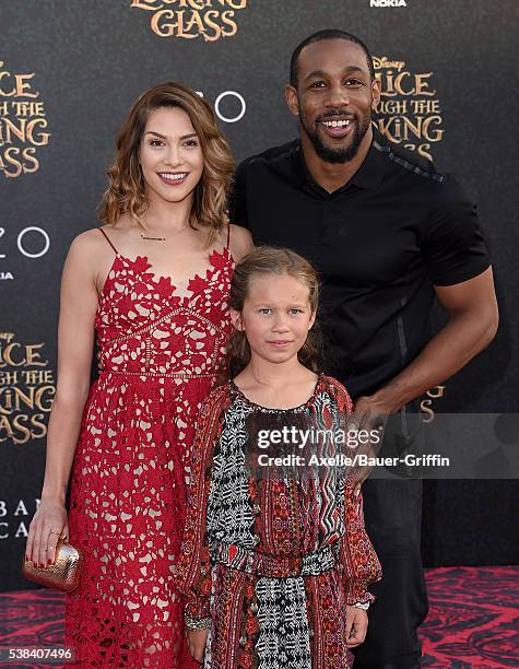 Dancer Allison Holker, daughter Weslie Fowler and dancer Stephen 'tWitch' Boss arrive at the premiere of Disney's 'Alice Through The Looking Glass'...