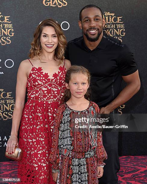 Dancer Allison Holker, daughter Weslie Fowler and dancer Stephen 'tWitch' Boss arrive at the premiere of Disney's 'Alice Through The Looking Glass'...