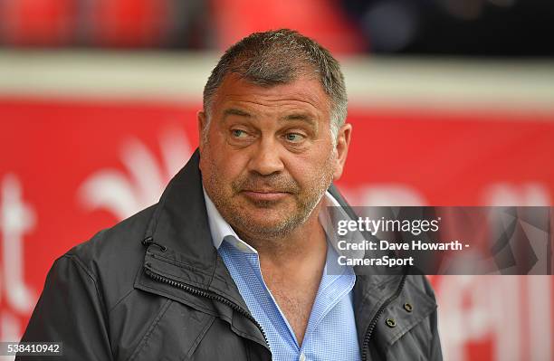 Wigan Warriors' Head Coach Shaun Wane prior to the First Utility Super League Round 17 match between Salford Red Devils and Wigan Warriors at the AJ...