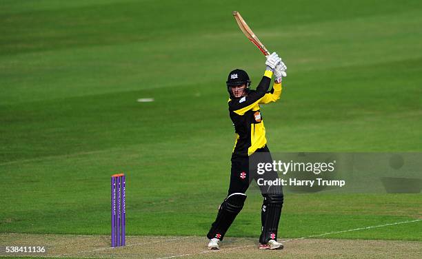 Gareth Roderick of Gloucestershire bats during the Royal London One Day Cup match between Glamorgan and Gloucestershire at the SWALEC Stadium on June...